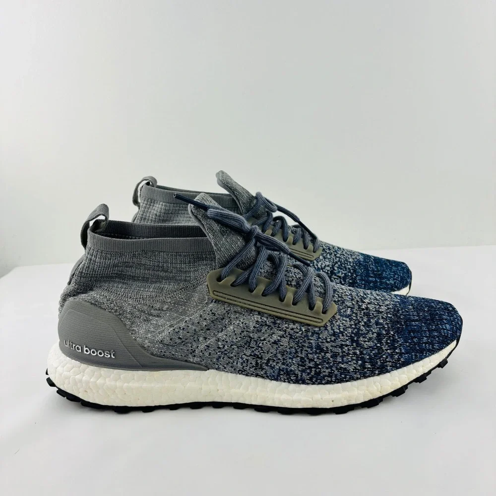 Adidas UltraBoost All Terrain Mens Grey Blue Knit Running Shoes S82035 Size 12